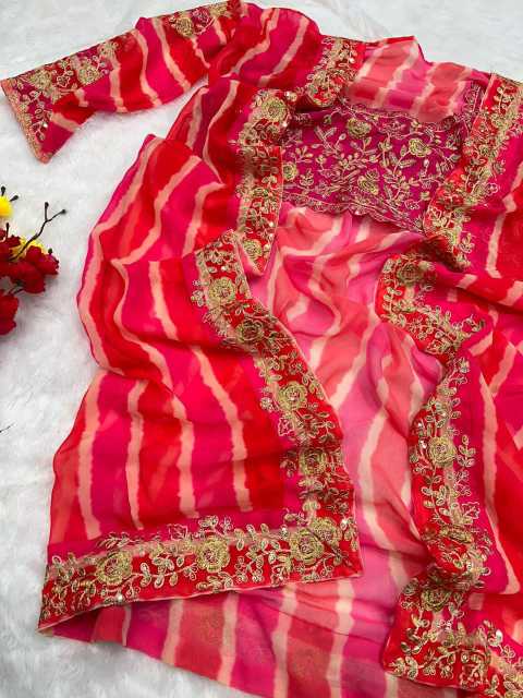 Stunning Georgette Shrug Lehenga