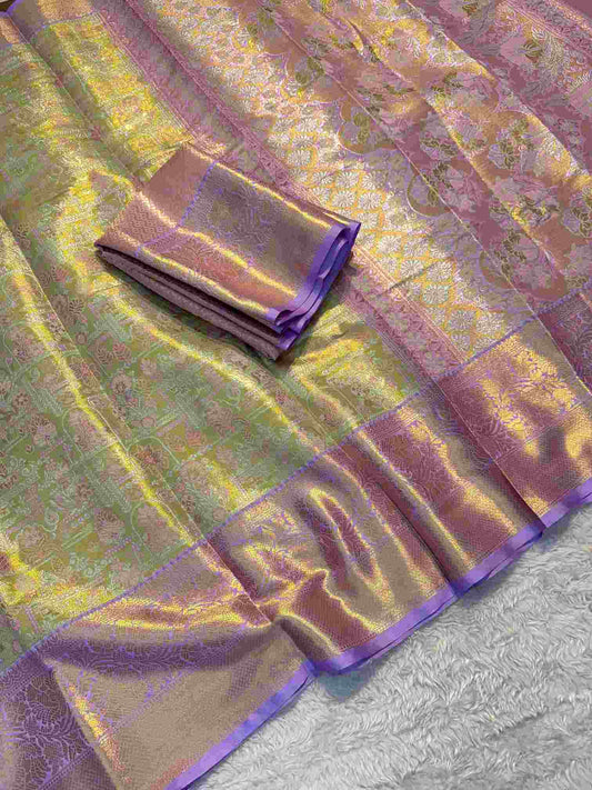 Silk Saree with Contrast Khaddi Border