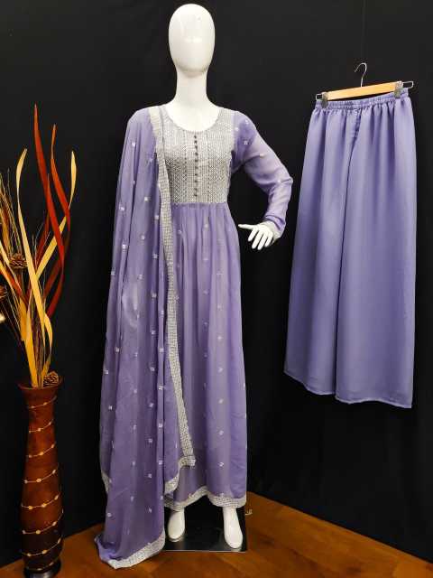 Stunning Embroidered Georgette Suit with Dupatta