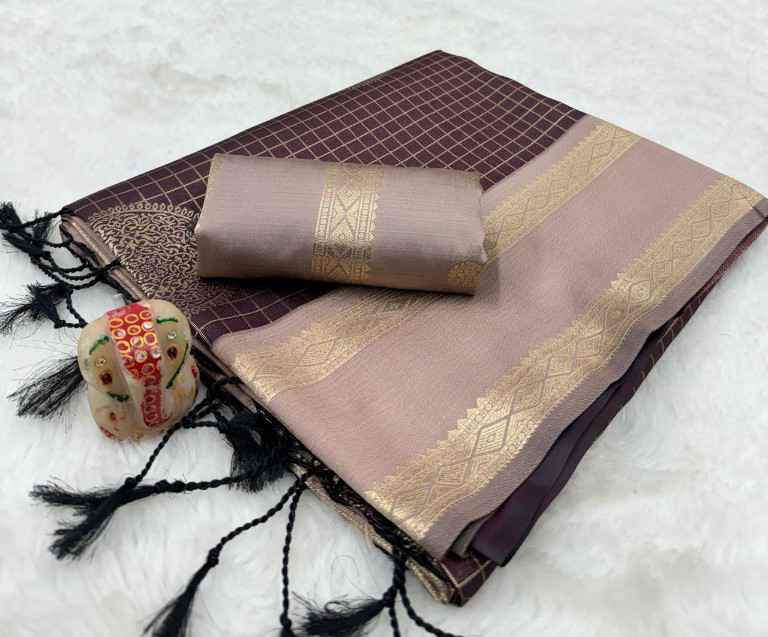 Premium Kanjeevaram Silk with Contrast Border