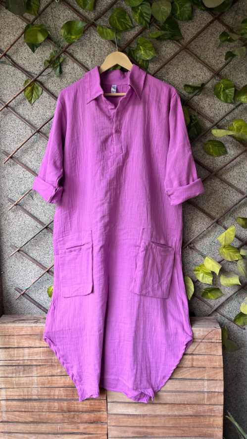 Double Pocket Mulmul Cotton Long Dress