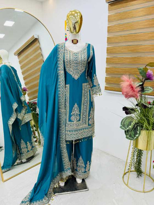 ✨ Designer Embroidered Party Wear Set ✨