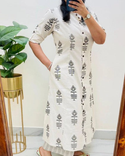 Premium Floral Cotton Kurti Palazza Set